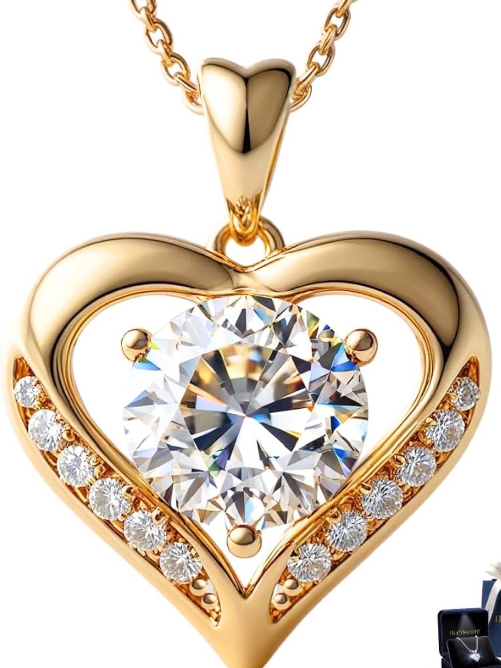 Moissanite Heart Necklace
